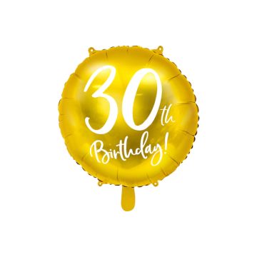 30. Geburtstagsballon Gold - 45 cm