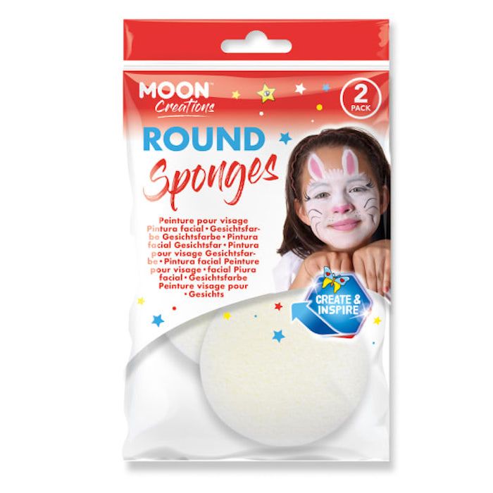 Runde Make-up-Schwämmchen 2x - weiß 