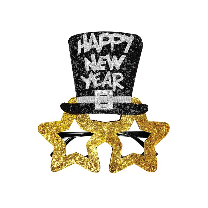 Silvester Goldsternbrillen Happy New Year