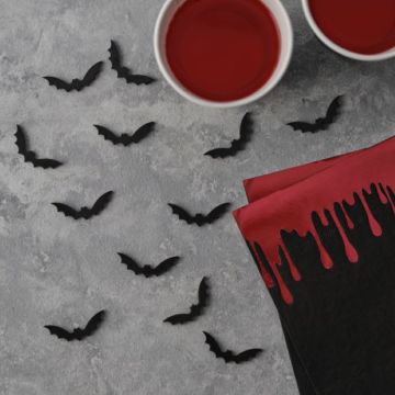 Halloween Fledermaus Holzkonfetti 24x - 4x1,5 cm