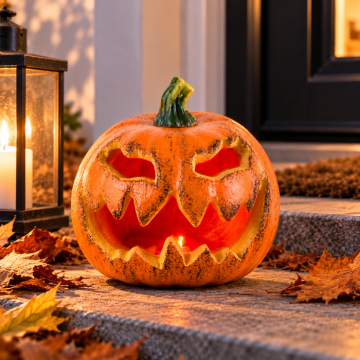 Blinkender Halloween-Kürbis - Ø 16 cm