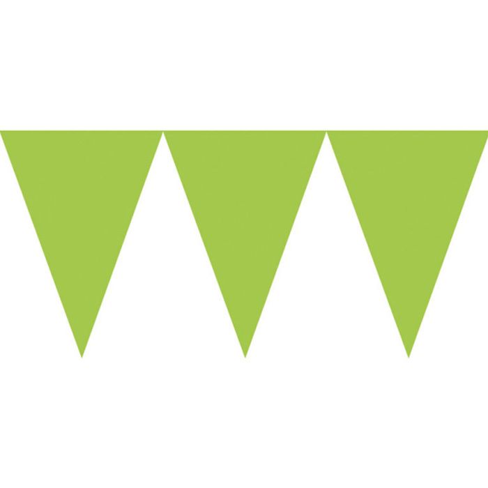 Grüne Plastikflaggen-Girlande - 4,5 Meter