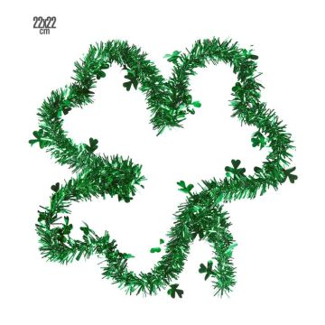 Grüne St. Patrick’s Day klöverförmige künstliche Tannendekoration - 22x22 cm