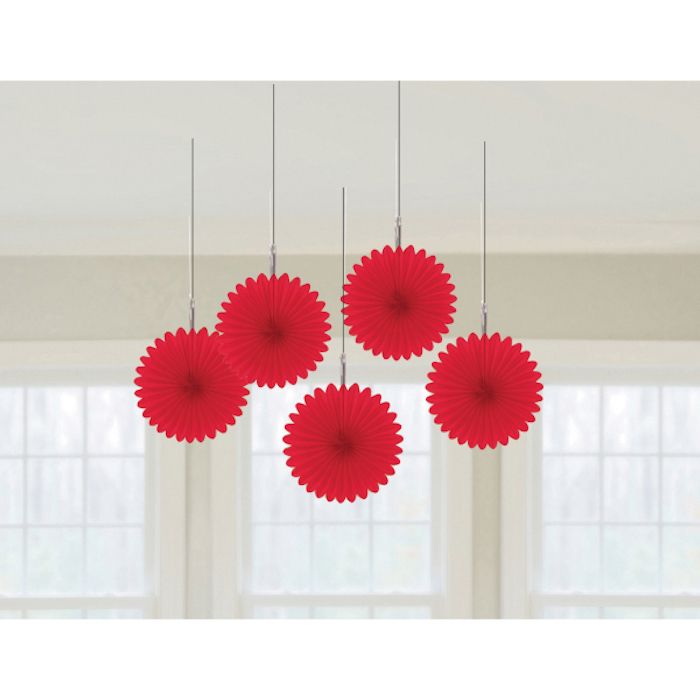 Rote Rosetten 5x - 15,2 cm