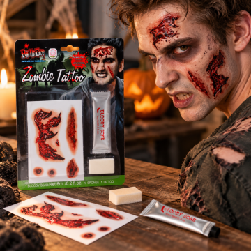 Zombie falsche Tattoos mit Blut