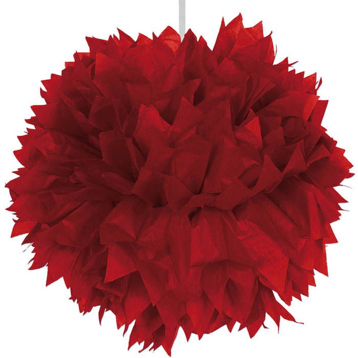 Roter Pompom - 30 cm