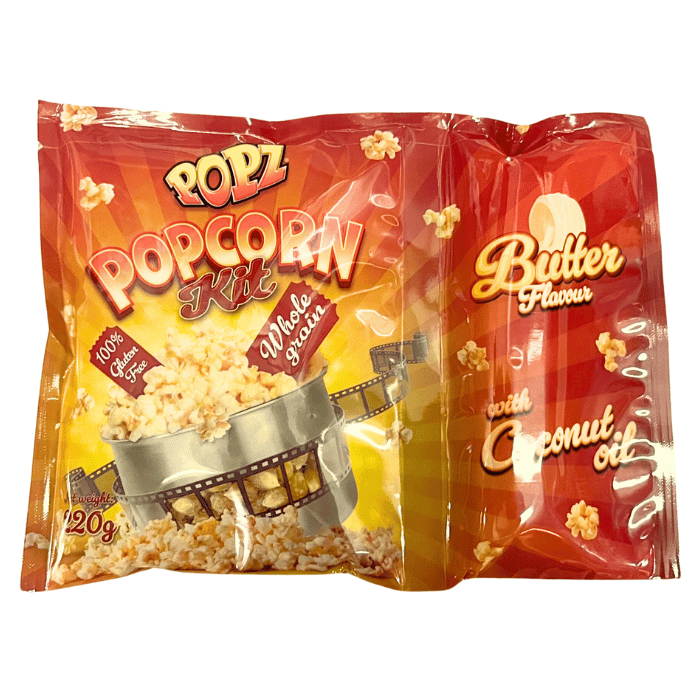 Popcorn 75x Popcornportionen mit Mais, Salz und Kokosöl (9pk)