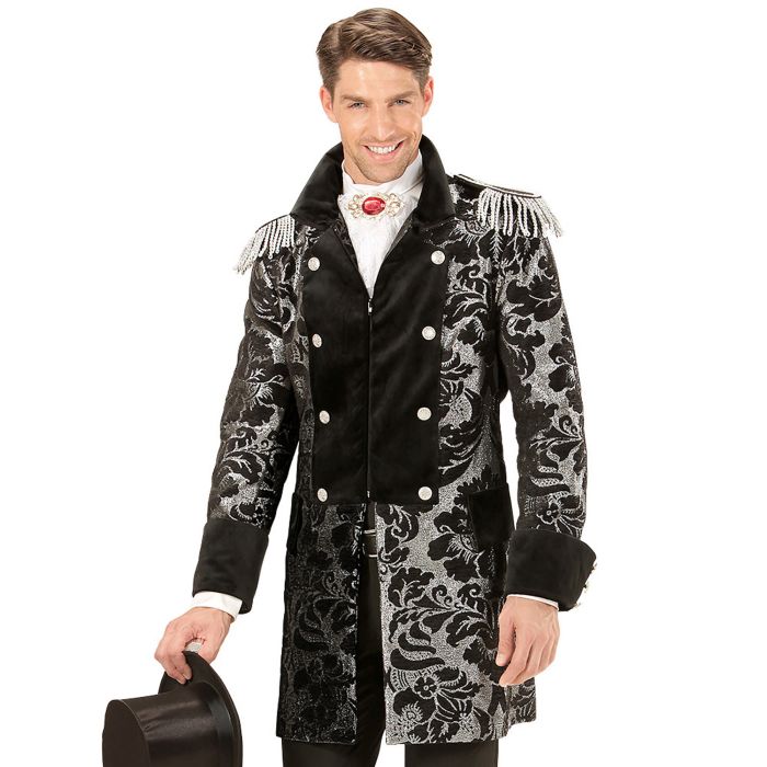 Silberfarbener Jacquard-Blazer für Herren