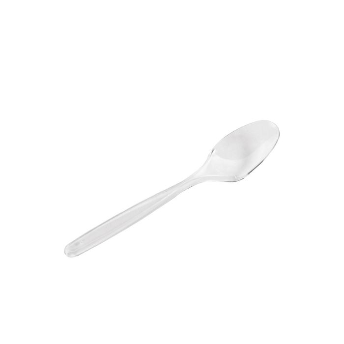 12,5 cm Kunststoff-Teelöffel 30x transparent