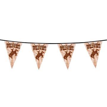 Cowboy wilde Westen Kunststoff Wimpelkette - 6 m