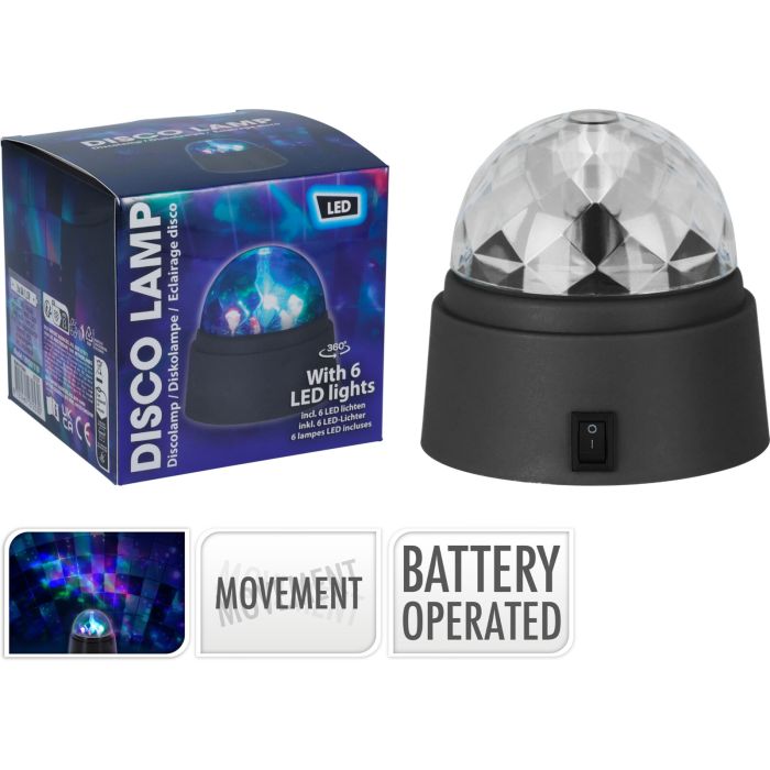 Diskolampe mit 6 LED-Lichtern in Grün, Blau und Rot
