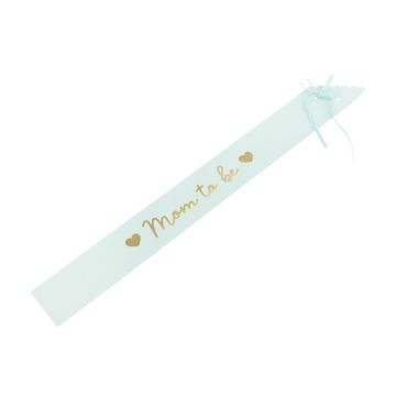 Hellblaues Mom to Be Babyshower Papier-Schrägband - 75 cm