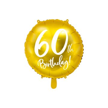 60. Geburtstagsballon Gold - 45 cm