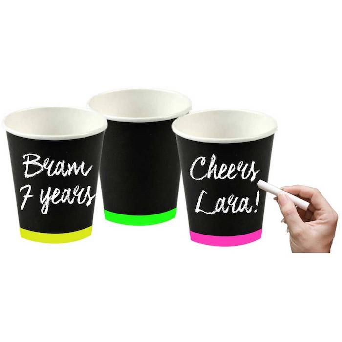 Beschreibbare Pappbecher 6x - 250 ml