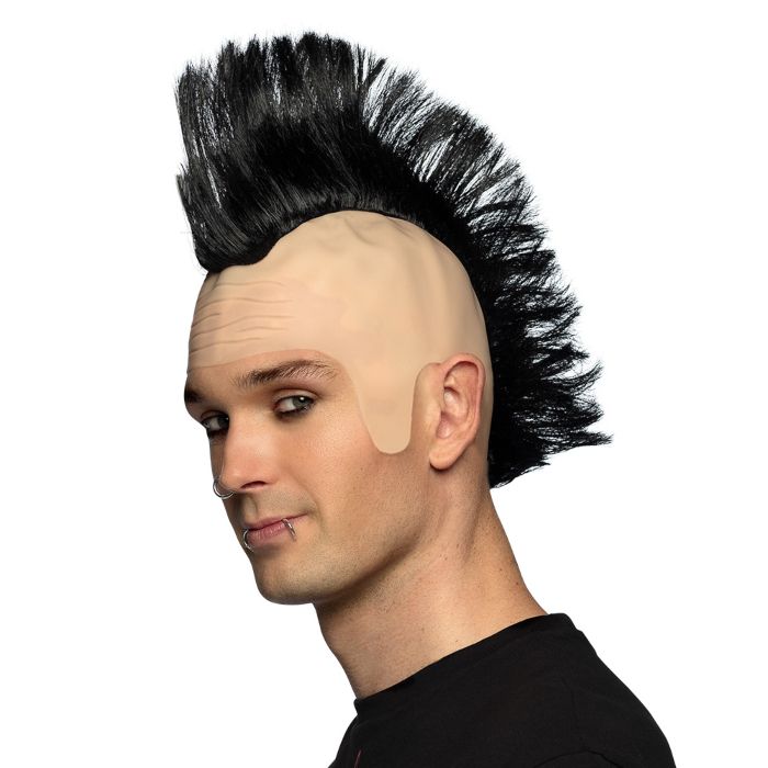 Punkperücke m. Irokesenschnitt in schwarz