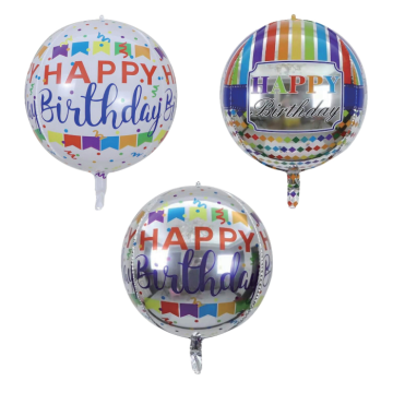 Runder Happy Birthday Folienballon assortiert 35 cm