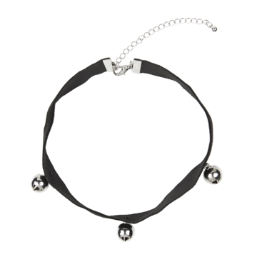 Schwarzes Katzenhalsband mit 3 Glöckchen