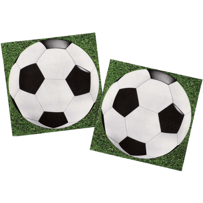 Fußballservietten 20x - 33x33 cm