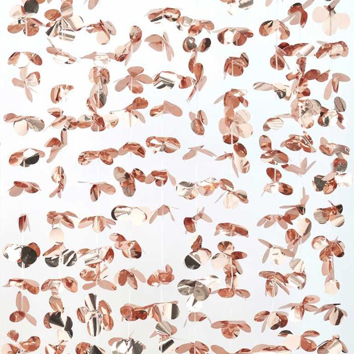 Blumen-Vorhang in Rose Gold - 2 x 1,7 Meter