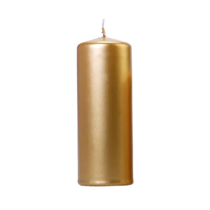 Metallic Goldene Stumpenkerzen 6x - 15x6 cm