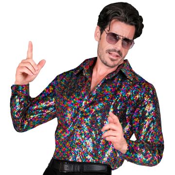 Buntes Glitzerhemd für Herren