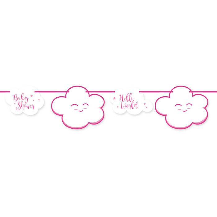 Babyshower-Girlande Pink - 4 m