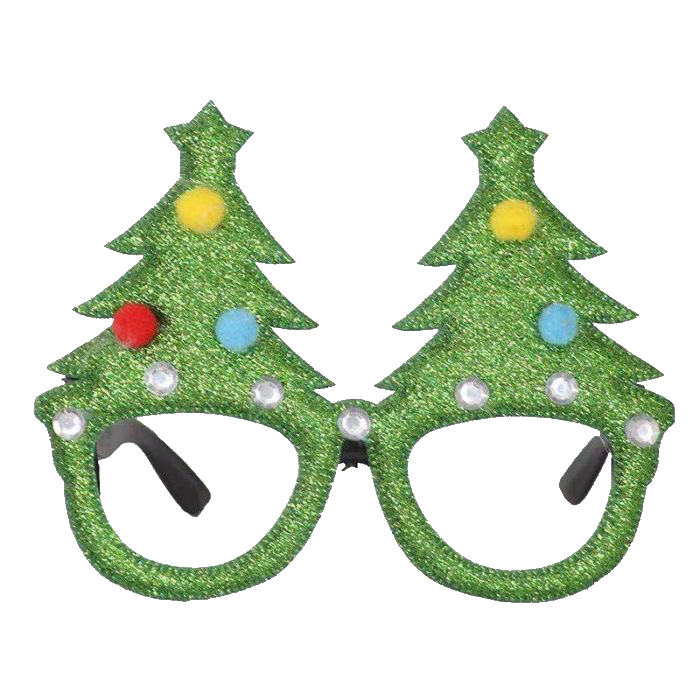 Weihnachtsbrille mit Weihnachtsbaum