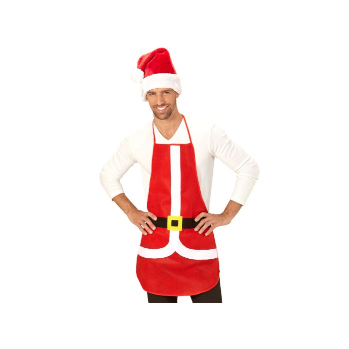 Weihnachts-Schürze rot - 75x54 cm