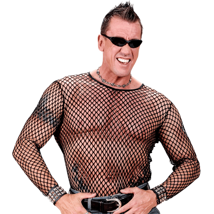 Schwarzes Punk-Netzshirt