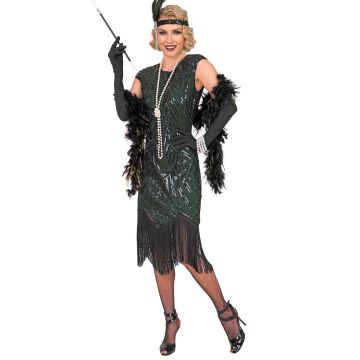 Flapper Gatsby-Kleid für Damen, grün
