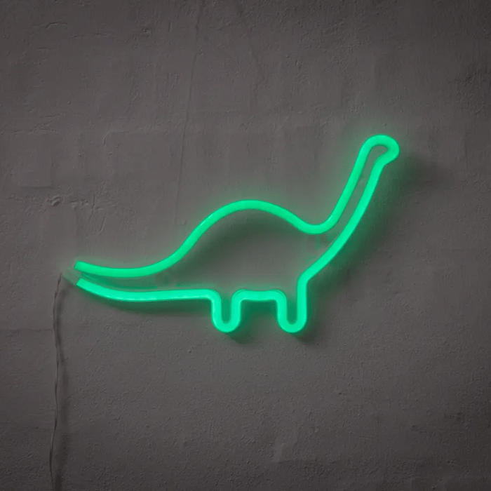 Dinosaurier Neon LED Schild - 23x30 cm