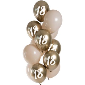 18. Geburtstagsballons gold 12x - 33 cm