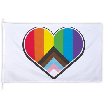 Progress Pride Flagge mit Herz - 200x300 cm