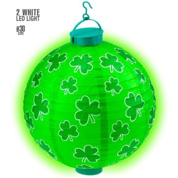 St. Patricks LED Laterne mit Kleeblatt - Ø 30 CM