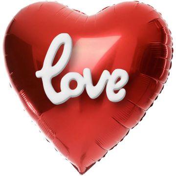 Love Herzförmiger Folienballon - 56 cm