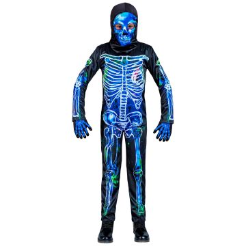 Giftiges Skelettkostüm in Blau