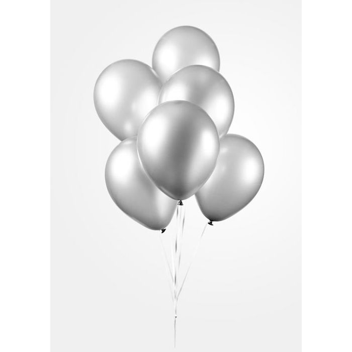 Silberne Chrome-Ballons 50x - 30 cm