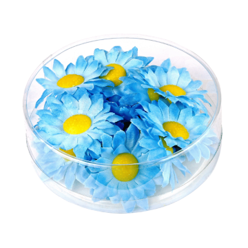 Künstliche hellblaue Margeriten 20x