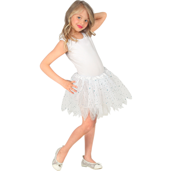 Weißer Glitzer Tutu-Tüllrock für Kinder