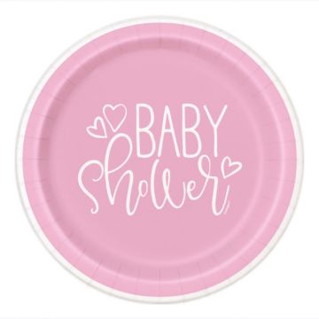 Babyshower Pappteller pink Mädchen 8x