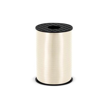 Cremeweißes Plastikgeschenkband - 5 mm x 225 m