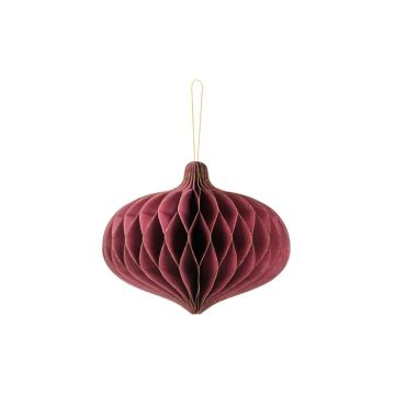 Ovale Honeycomb in Dunkelrot - 18x15 cm