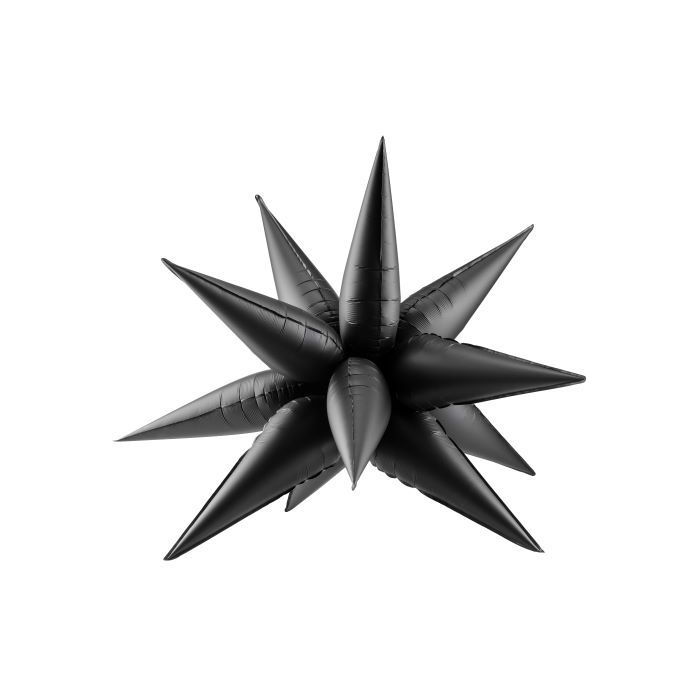 Schwarze 3D-Stern-Folienballon - 95 cm