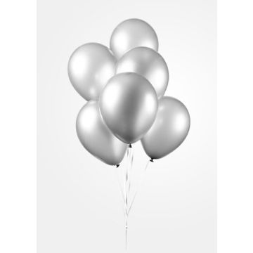 Silberne Chrome-Ballons 50x - 30 cm