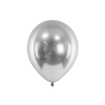 Silberne Chromballons 10x - 30 cm