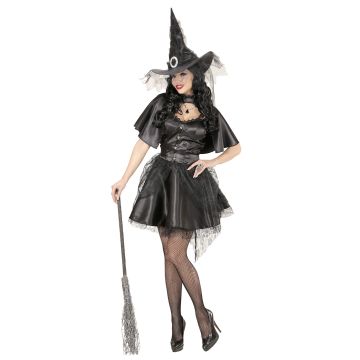 Hexenkleid mit kurzer Kapuze und Hut