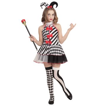 Harlekin-Kostüm mit Kleid für Mädchen
