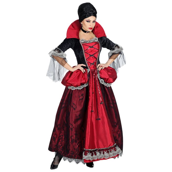 Vampir-Kleid mit Krinoline und Halsband