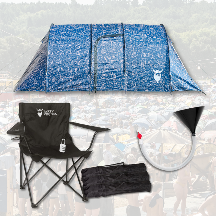 Festivalpaket 4 Personen Premium - THORA Zelt, Festivalstuhl u.v.m.
