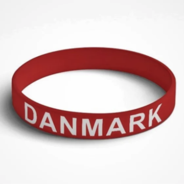 Rot und weißes Dänemark Silikonarmband